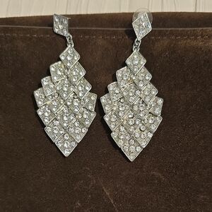 Elegant Silver Diamond Earrings